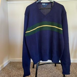 Polo V-Neck Sweater, Size L.